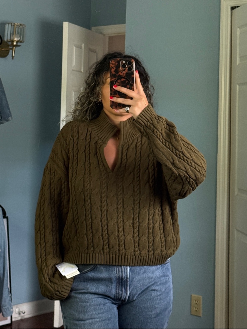NWT - 100% cotton cableknit sweater